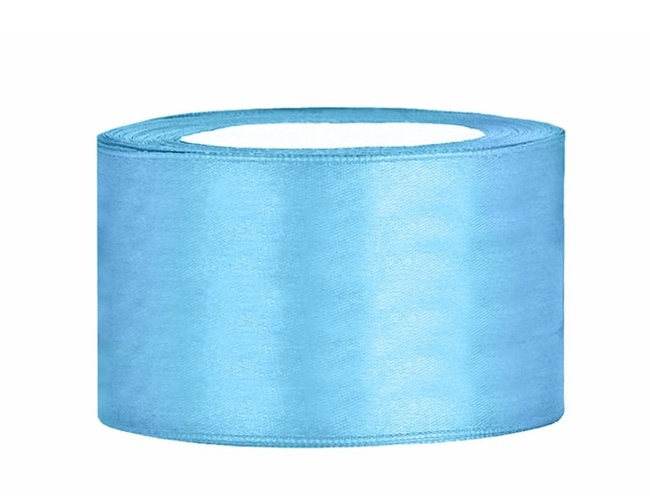 Tasiemka satynowa 3,8cm 25m niebieska błękitna