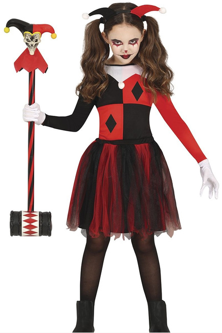 Kostium dziecięcy "Harley Quinn" black-red bluzka spódniczka