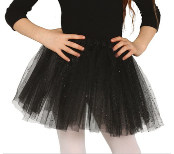 Halka dziecięca TUTU czarna z brokatem