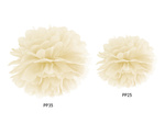 Pompon bibułowy 35cm - kremowy