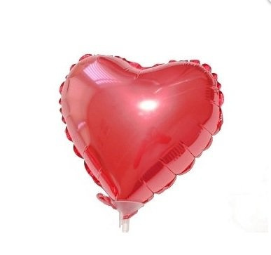 Balon Foliowy 9" na patyczku - Serduszko czerwone