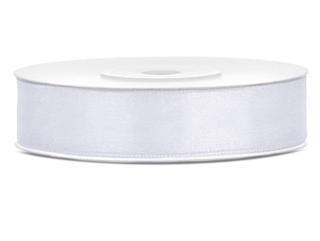 Tasiemka satynowa 1,2cm 25m biała
