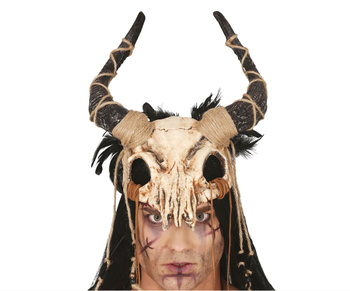 Maska profilowana "Czacha zwierza z rogami"