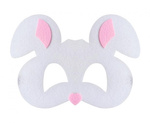 Maska płaska "Królik" biała filc