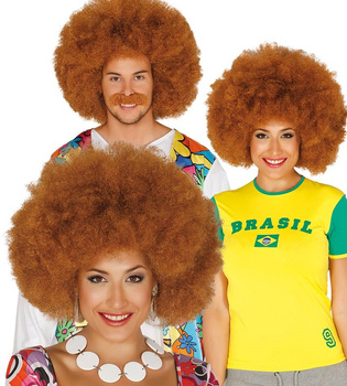Peruka AFRO brązowa duża