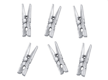 Klamerki dekoracyjne 3,5cm - srebrne 10 sztuk