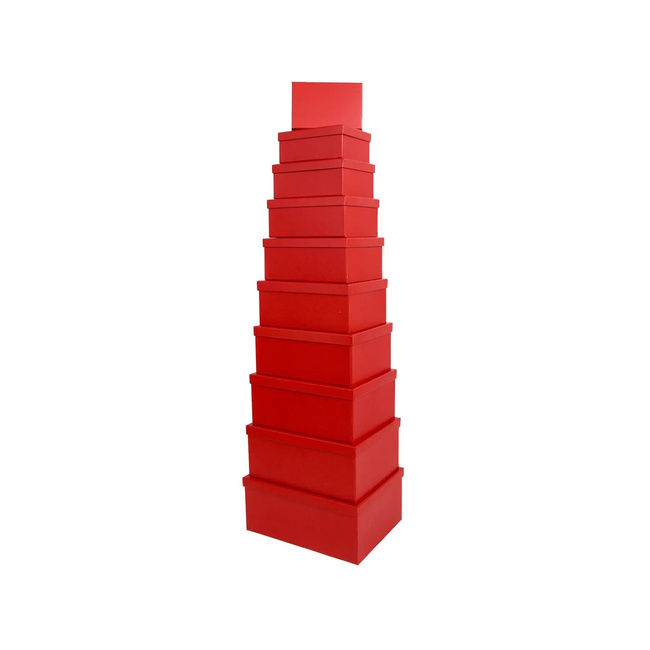 Pudełko ozdobne prostokątne 11101947 - czerwone gładkie