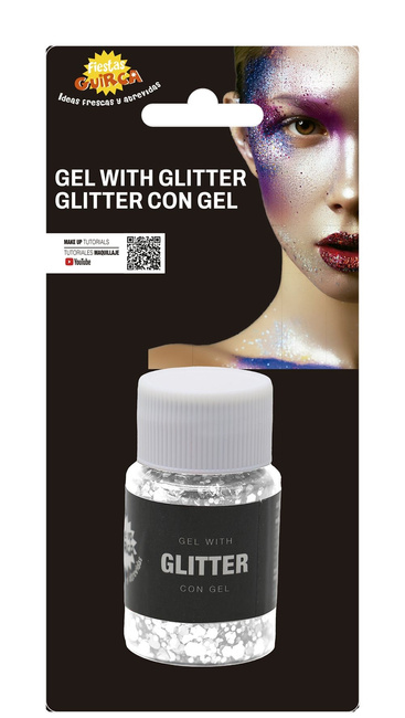 Brokat w żelu 20g - biały