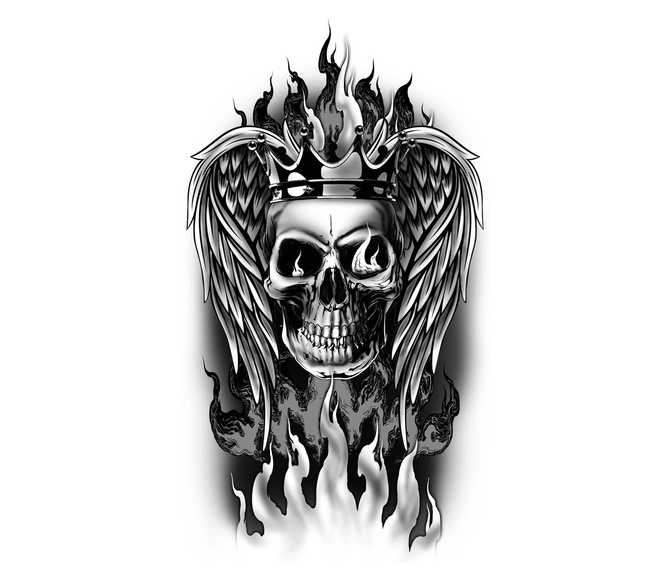 Tatuaż "Czacha" czarny