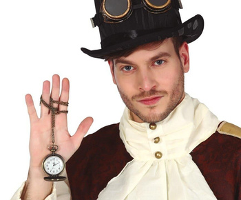 Zegarek kieszonkowy "Steampunk" metalowy na łańcuszku