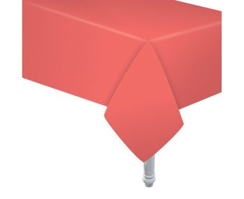 Koralowy jednokolorowy obrus papierowy 132 x 183 cm