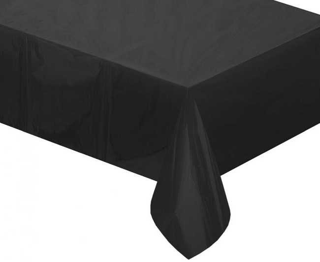 Czarny jednokolorowy obrus foliowy 137cm x 183cm