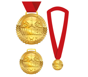 Medal WINNER 1 metalowy złoty
