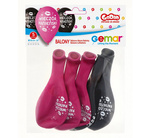 Balony 12" z nadrukiem "Wieczór Panieński" róż/czarny 5 sztuk