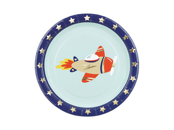 Samolot - Talerzyki papierowe 18cm 6 sztuk