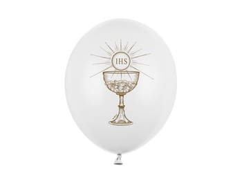 Balony 14" nadruk Komunijny - Kielich IHS 6 sztuk