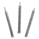 Świeczki urodzinowe srebrne 10 sztuk