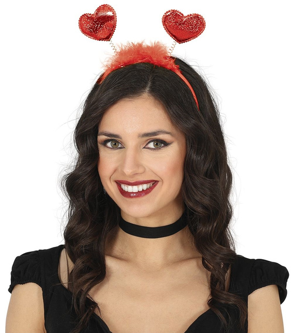 Opaska z sercami brokatowymi