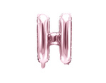 Balon foliowy 14" pudrowy róż Litera H