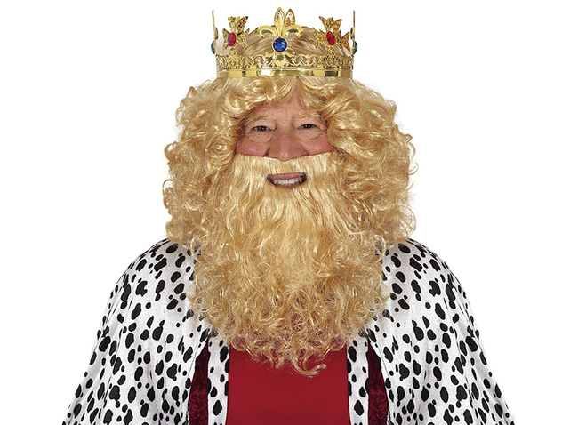Peruka męska z brodą "Król" blond