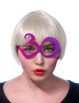 Okulary urodzinowe "numer 30" różowe