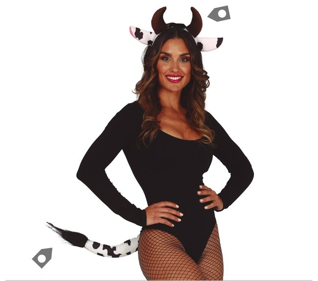 Opaska "Krówka" rogi + ogonek