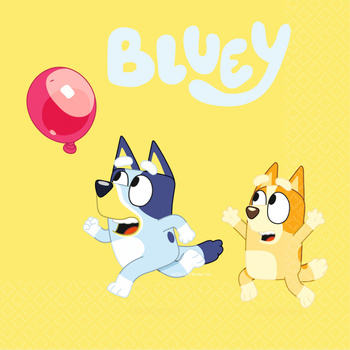 Bluey - Serwetki 33cm żółto/niebieskie 16 sztuk