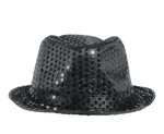 Kapelusz w cekiny - Czarny