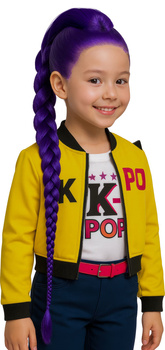 Peruka dziecięca "Rumi" fioletowy warkocz