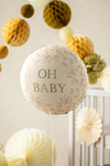 Balon foliowy 18" Baby Shower "Oh Baby" kremowy