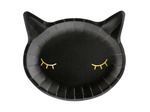 Słodki kotek - Talerzyki czarne 22x20cm 6 sztuk