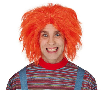 Peruka męska "Szaleniec" pomarańczowa