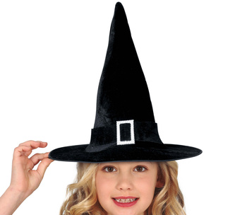 Kapelusz dziecięcy "Wiedźma" czarny z klamrą