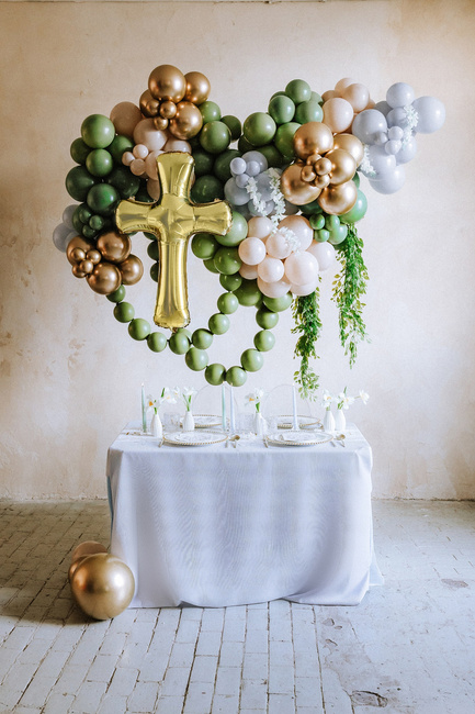 Balon foliowy 30" Krzyż złoty