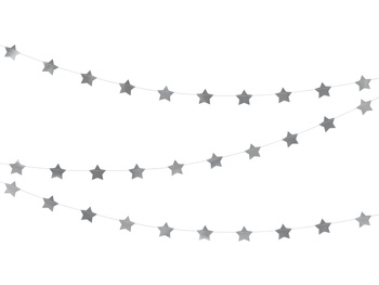 Girlanda "Gwiazdki" 5cm srebrne 3,6m