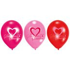 Balony 9" nadruk Serca - Sweet Love 6 sztuk