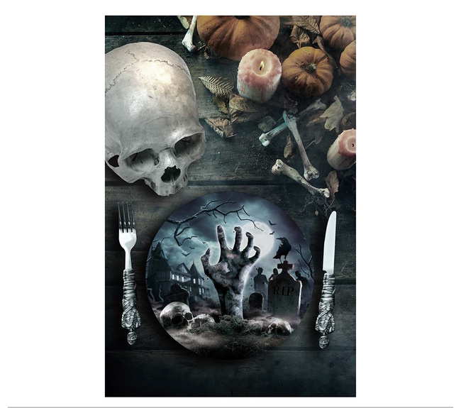 Nawiedzony dom - Talerze 23cm "Cmentarz" 6 sztuk