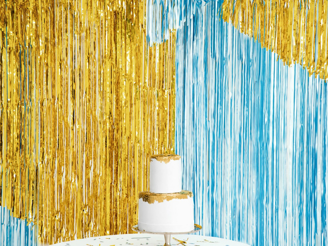 Kurtyna dekoracyjna - niebieska