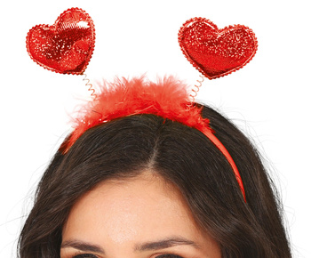 Opaska z sercami brokatowymi