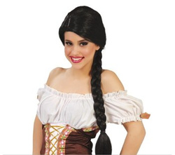 Peruka "Bawarka" czarny warkocz