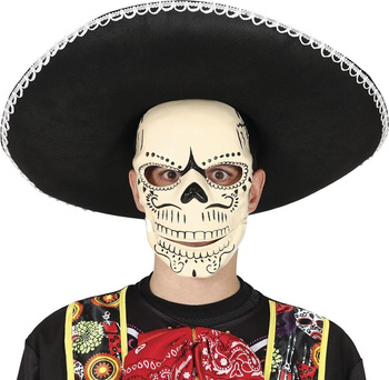 Maska plastikowa CZASZKA Mariachi Day of Dead