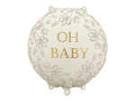 Balon foliowy 18" Baby Shower "Oh Baby" kremowy