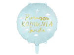 Balon foliowy 18" Komunia Święta, niebieski