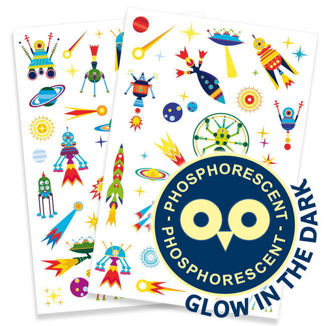 Tatuaże zmywalne świecące - Kosmos