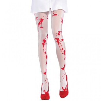 Rajstopy białe we krwi