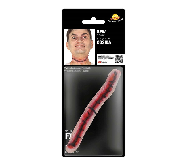 Rana podcięte gardło ze szwami