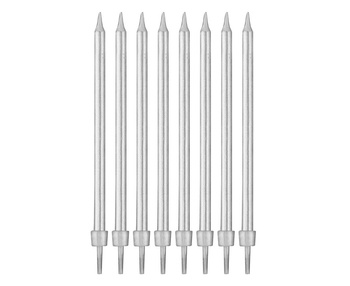 Świeczki urodzinowe 10cm srebrne 8 sztuk
