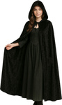 Peleryna z kapturem welurowa 130 cm czarna