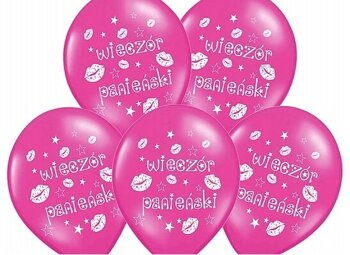 Balony 14" z nadrukiem "Wieczór Panieński" 6 sztuk