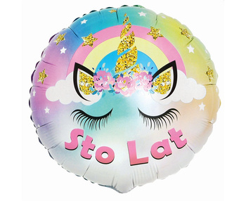 Balon foliowy 18" STO LAT jednorożec